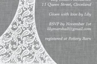 Lace Wedding Dress Invitation