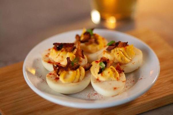 Smoked deviled eggs