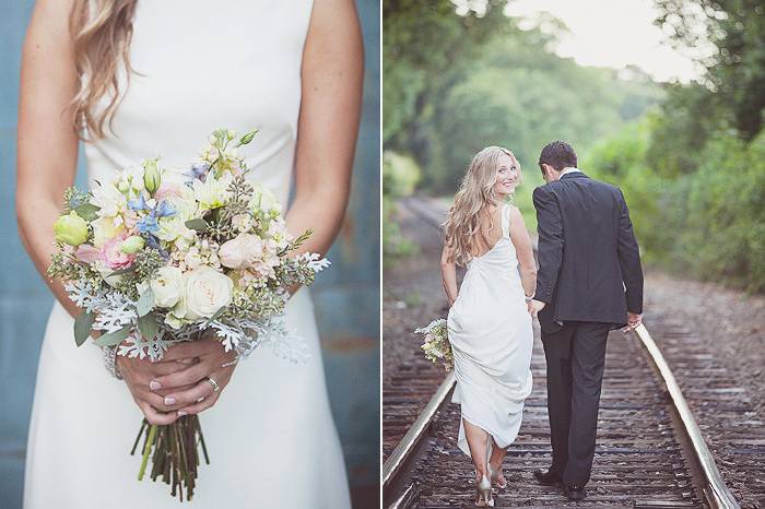 Bouquet and couple