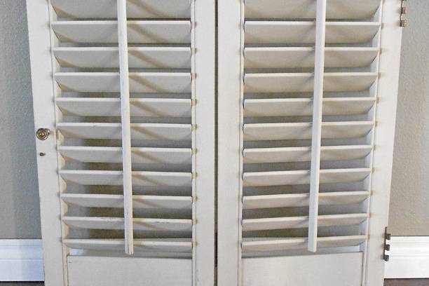 Vintage White Wood Shutter