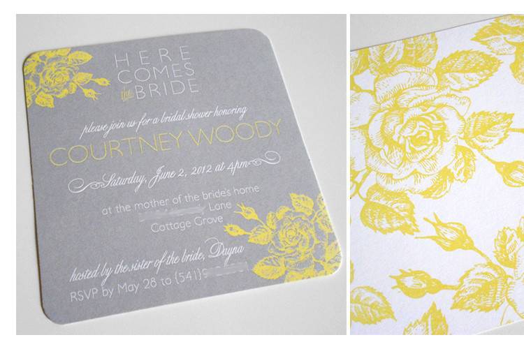 Silver and Peach Pocket Invite