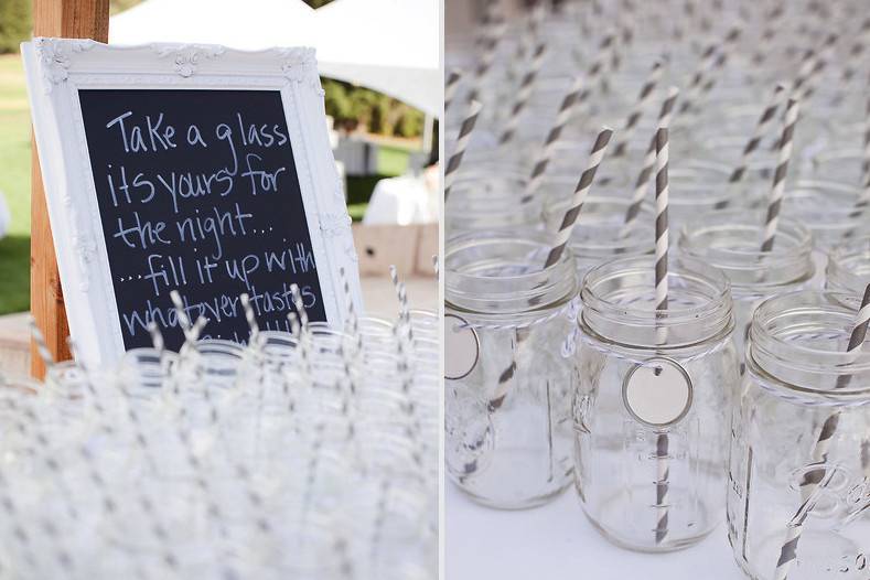 Drinking Jars and Chalkboard