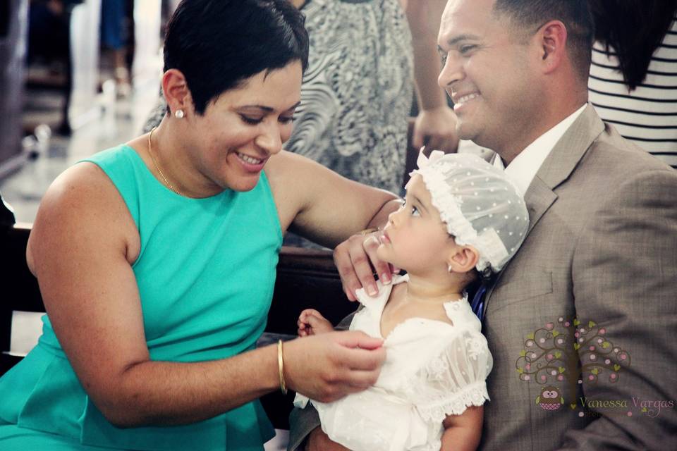 Preparing the baby for the ceremony