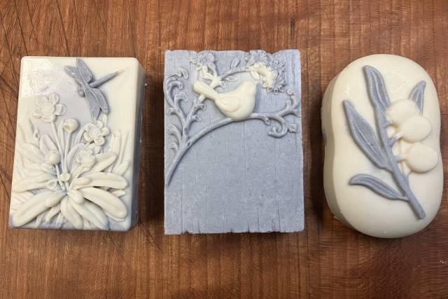 Plant-dyed molded soaps