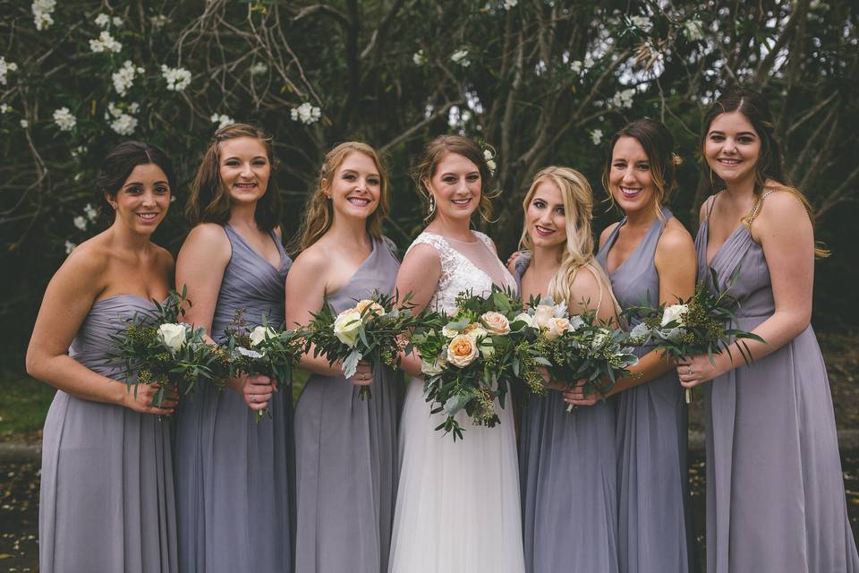 The bride with friends