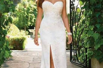 White All Beaded Wedding Gown