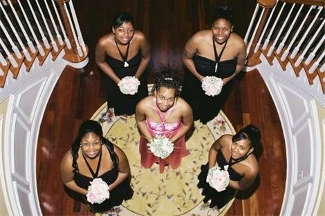 Bride and her bridesmaids