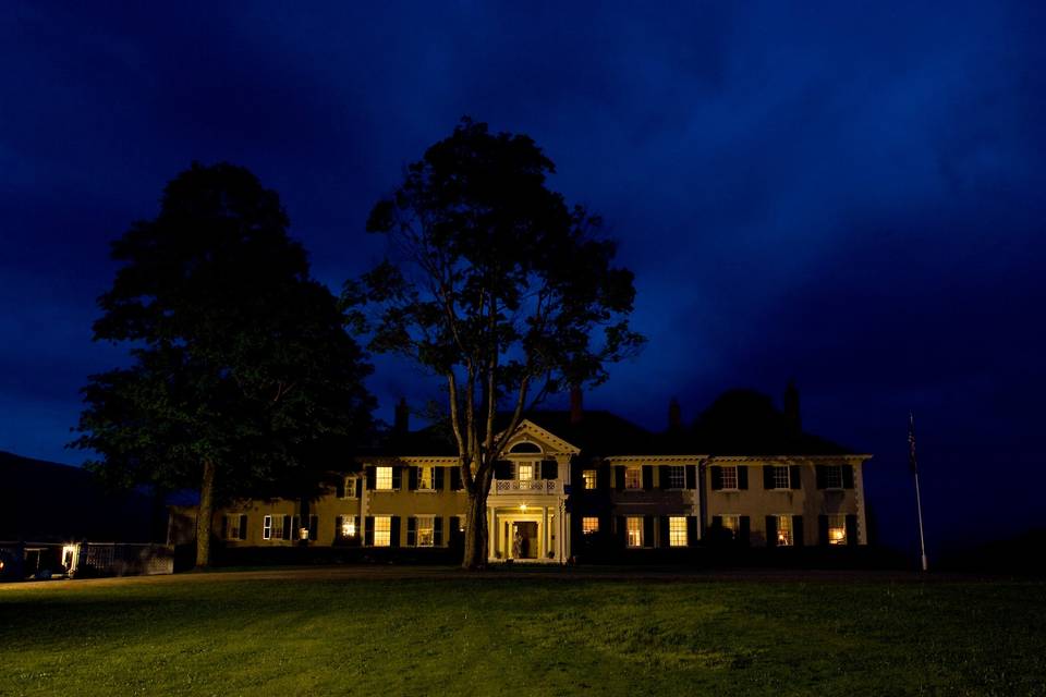 Venue exterior at night