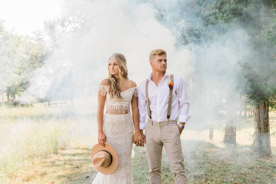 Smoke bomb elopement