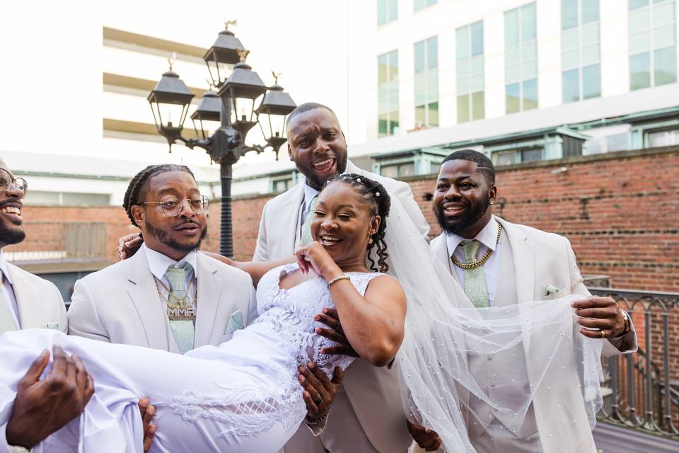 Blushing Bride and Friends