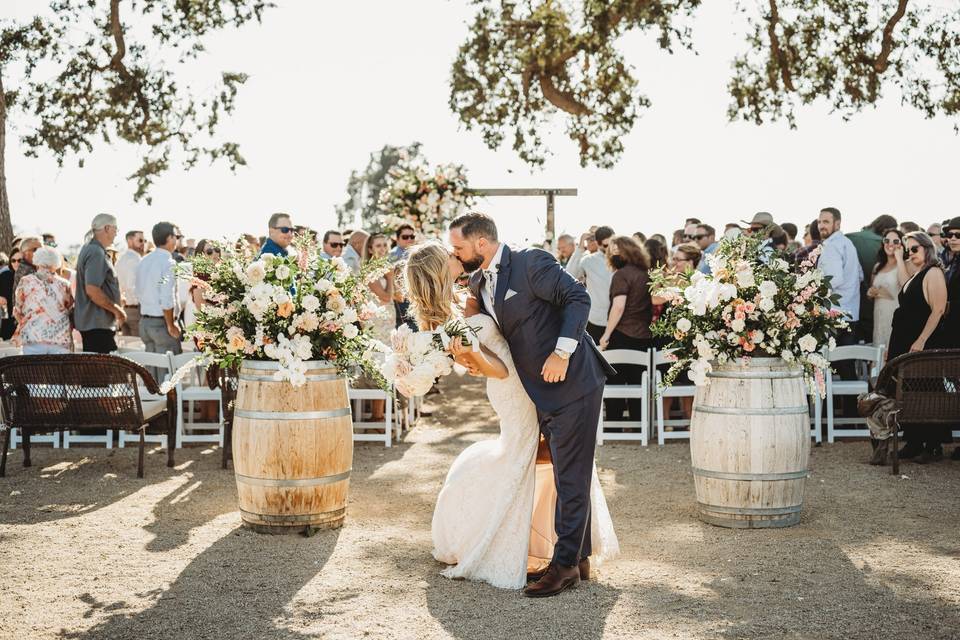 The kiss at ceremony