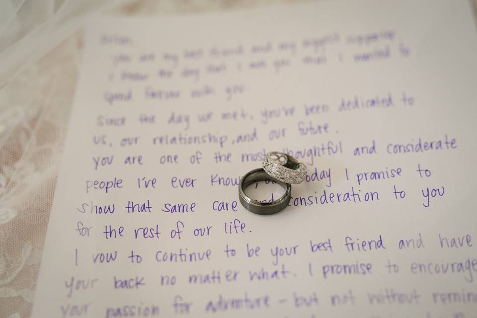 Wedding rings on vows