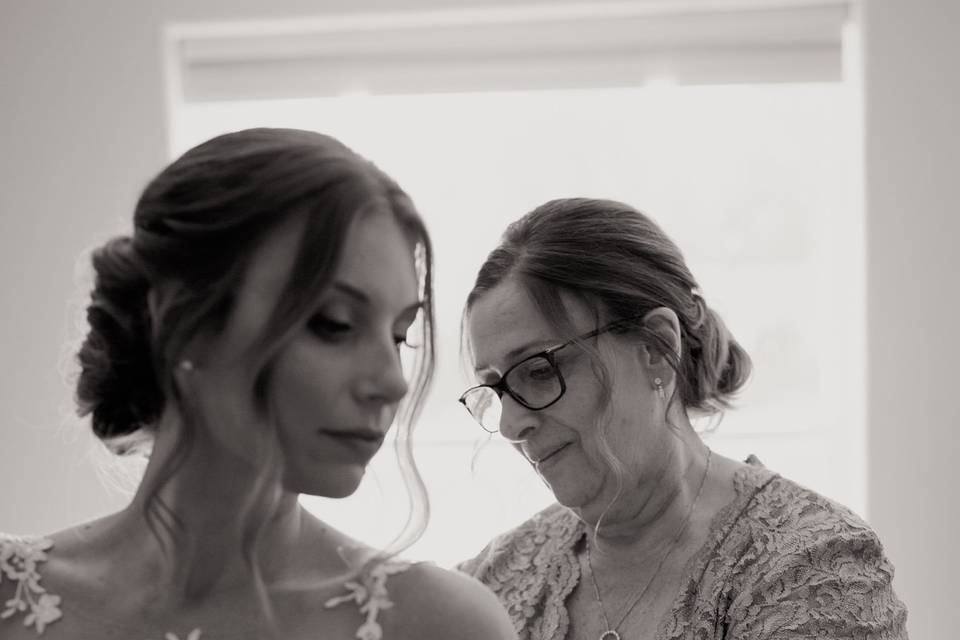 Bride preparing for ceremony