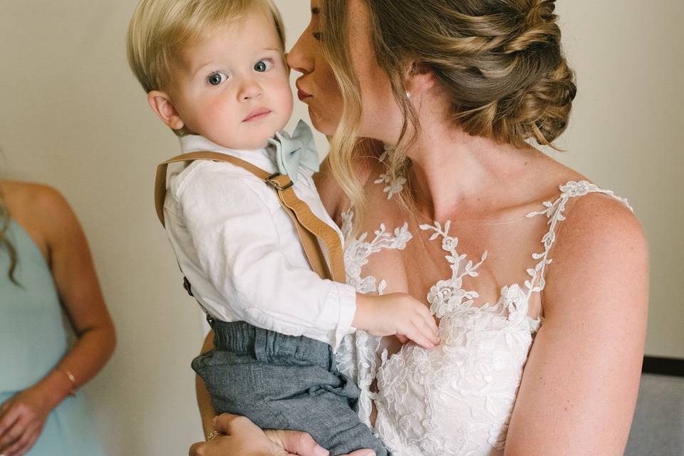 Bride with young guest