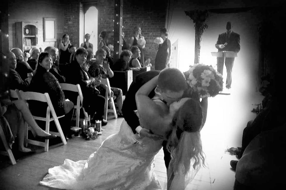 If you are going to walk down the isle you might as well kiss!