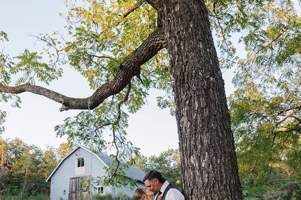 A private moment by the barn