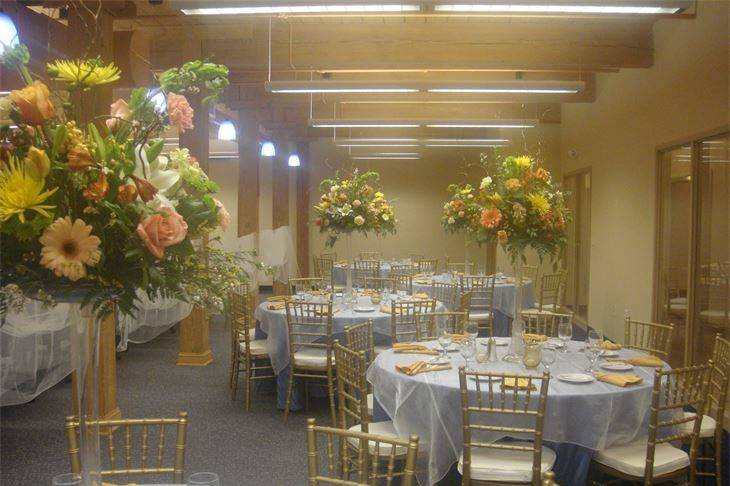Table setup with centerpiece