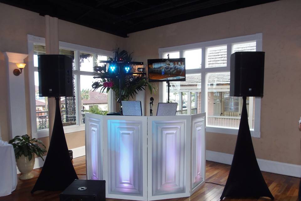 DJ booth setup