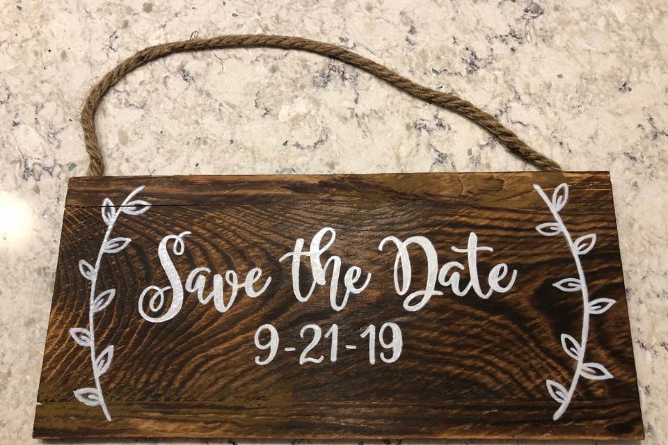 Save the date wooden sign