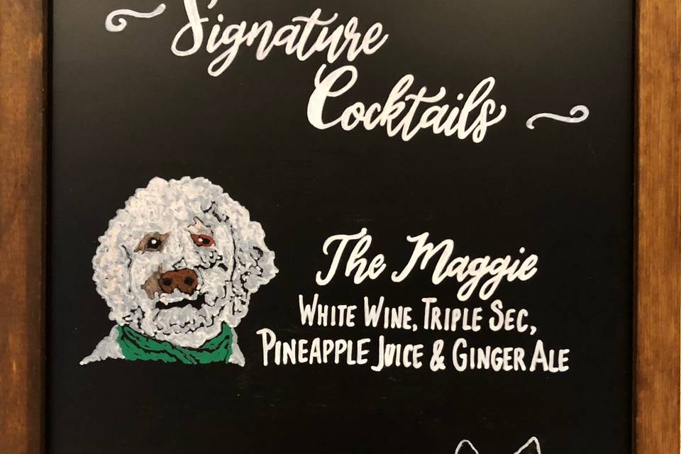 Signature drink chalkboard