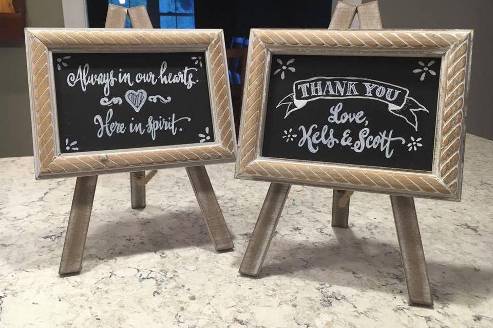 Chalkboards as wedding signboards