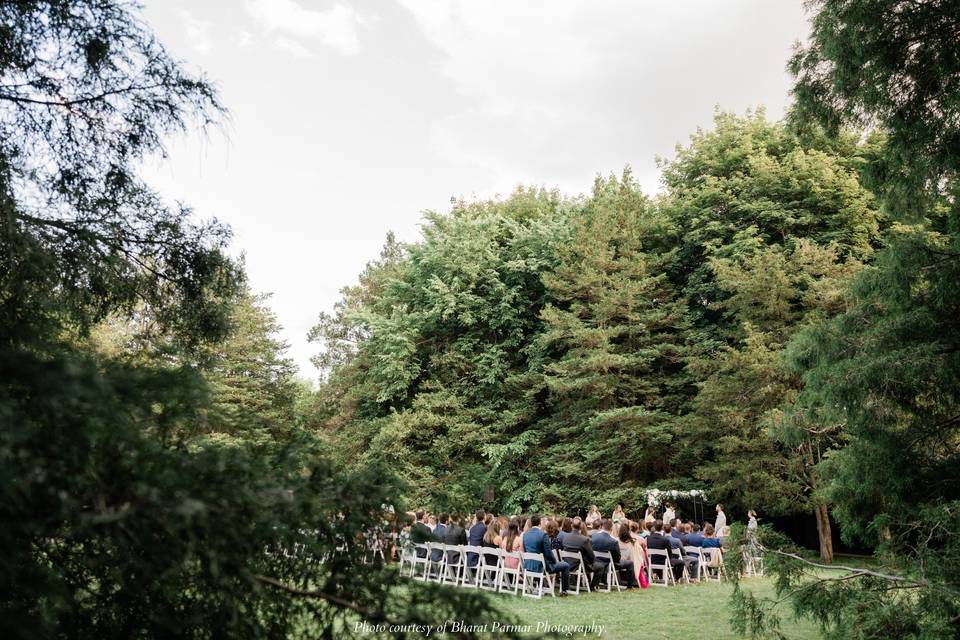 Ceremony pov from trees