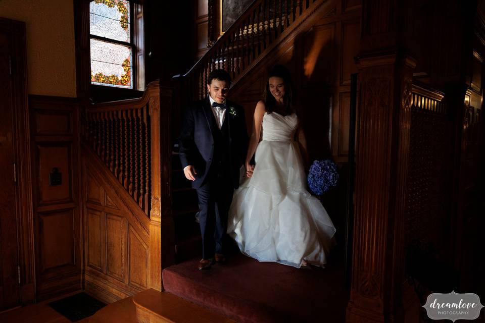 Couple on stairs