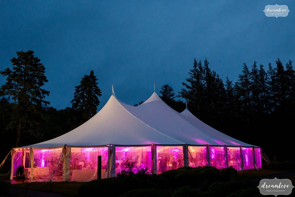 Tent with uplighting