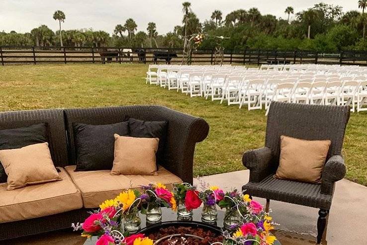 Lounge area near the ceremony