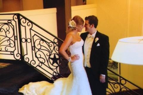 Bride & Groom on Staircase