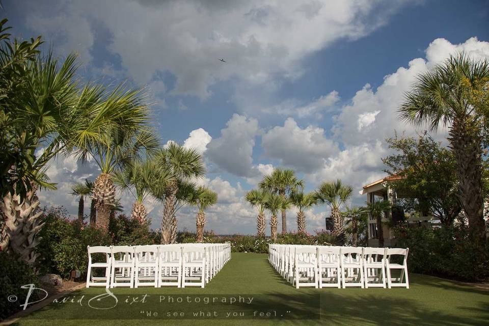 Outdoor wedding setup