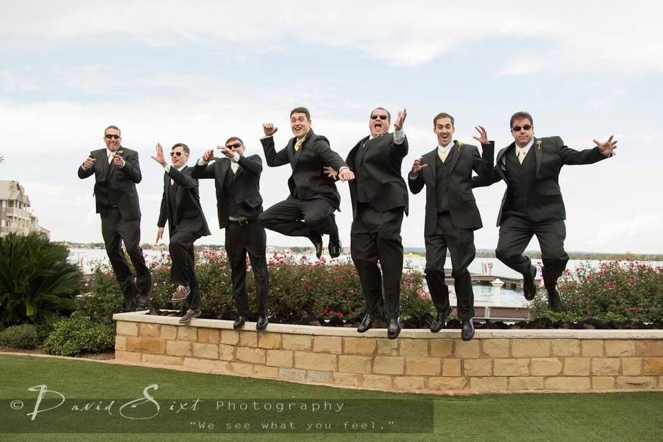 The groom with his groomsmen