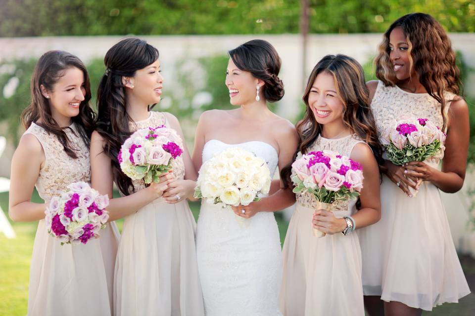 The bride with friends