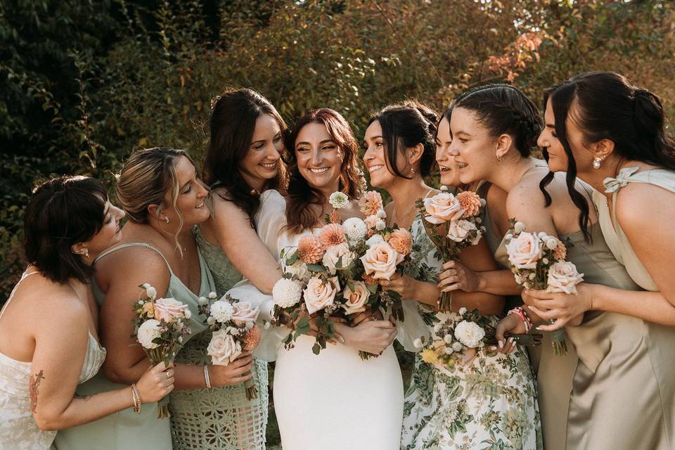 Bride and Bridesmaids