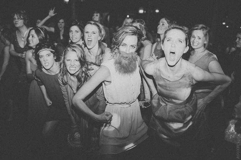 The bride with her bridesmaids