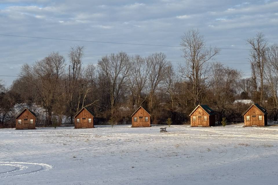 Cabins in the snow