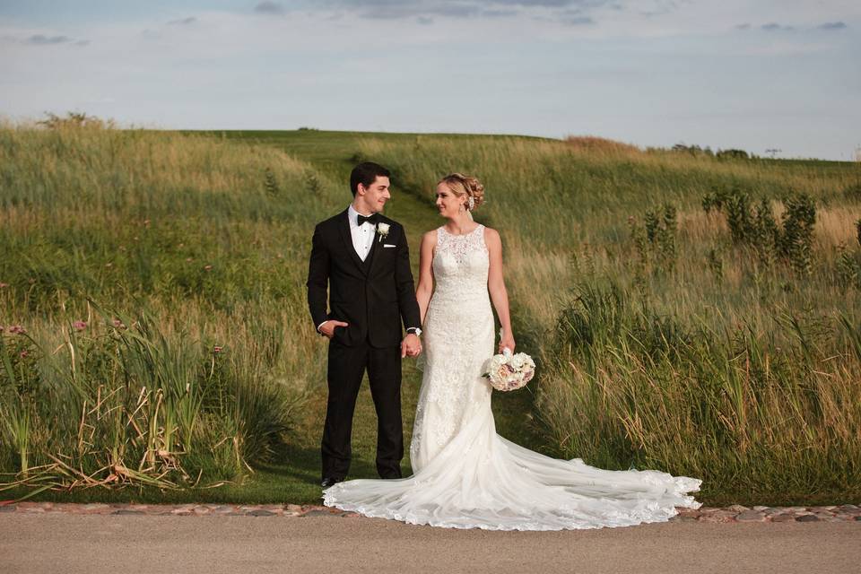 The bride and groom