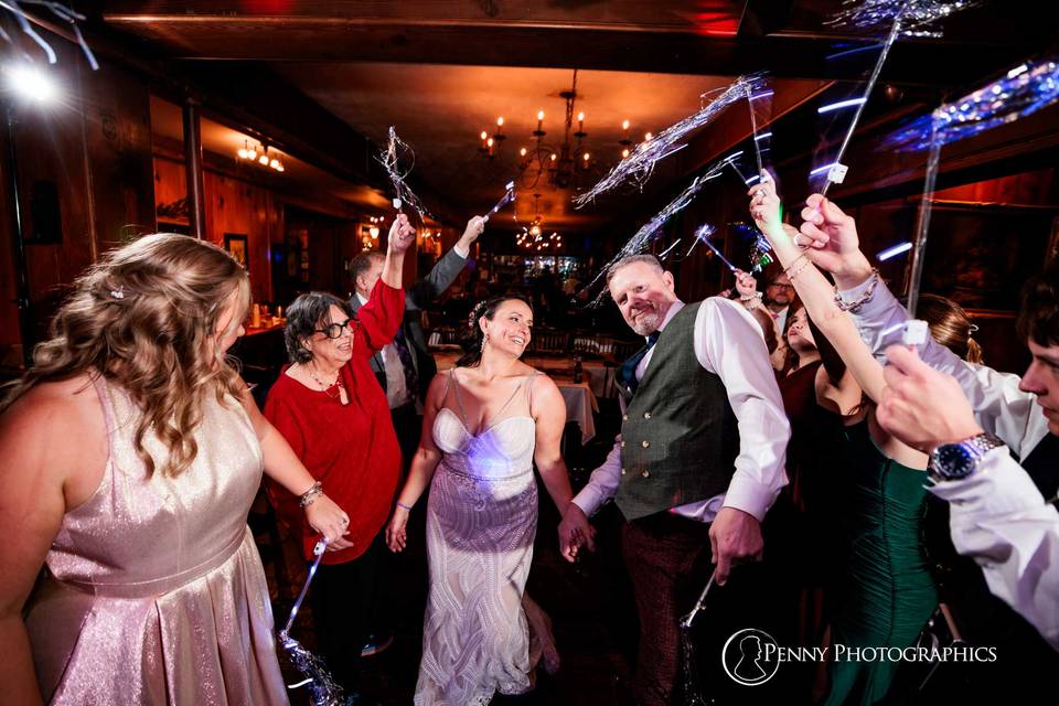 Sparkler on the dance floor