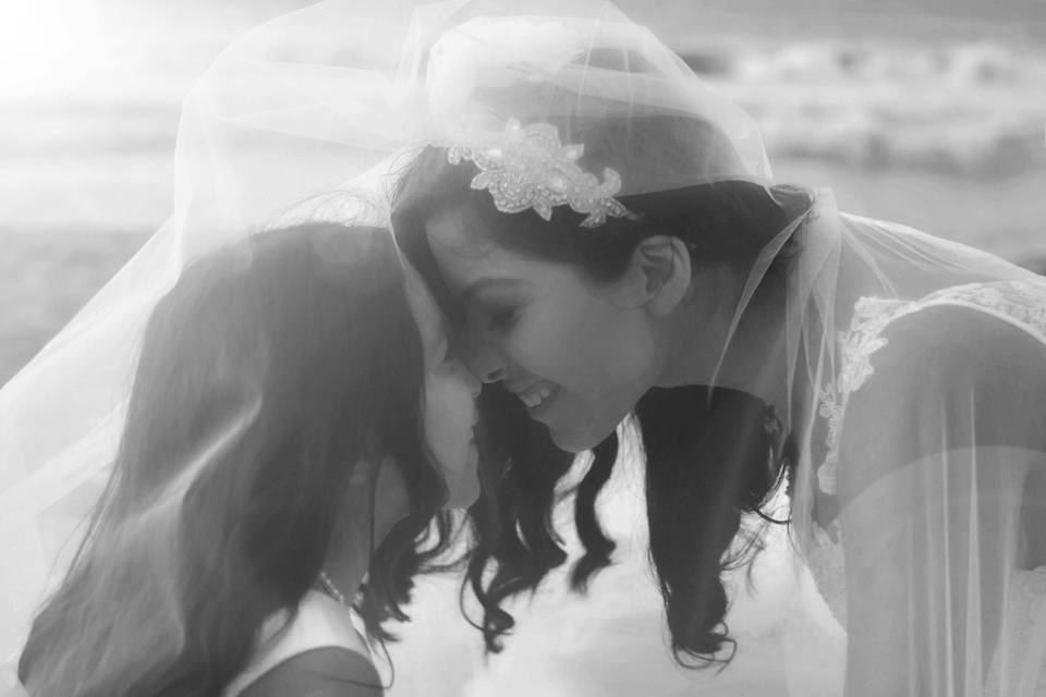 Bride and Flower Girl