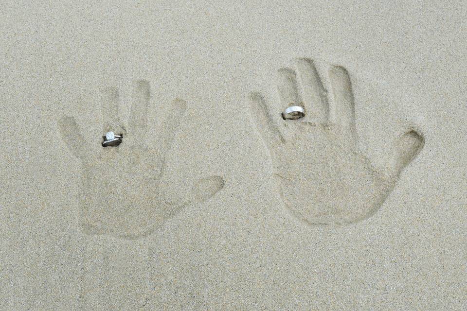 Ring shot in sand