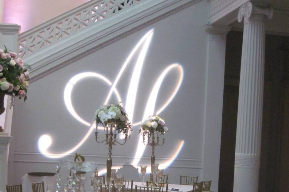Reception tables and monogram projection
