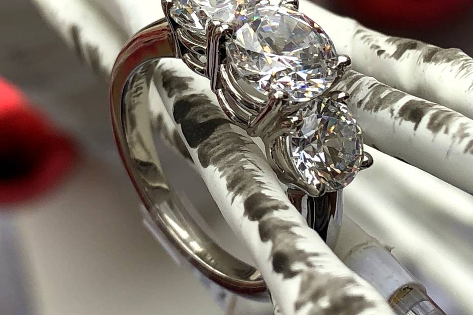 Three Round Diamond Ring