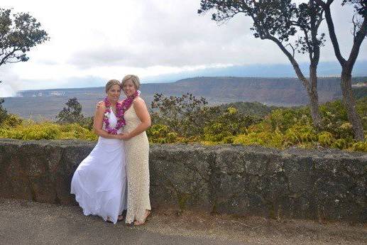Brides at volcano