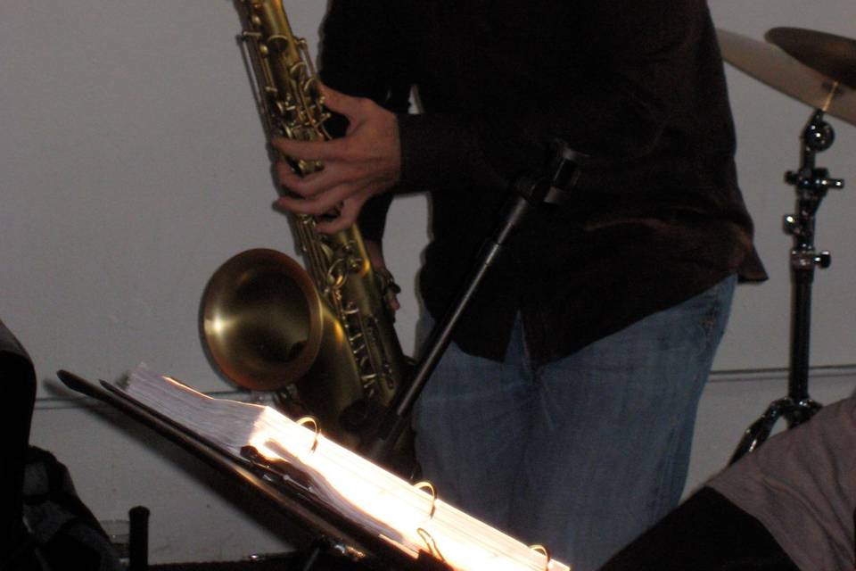 On the saxophone