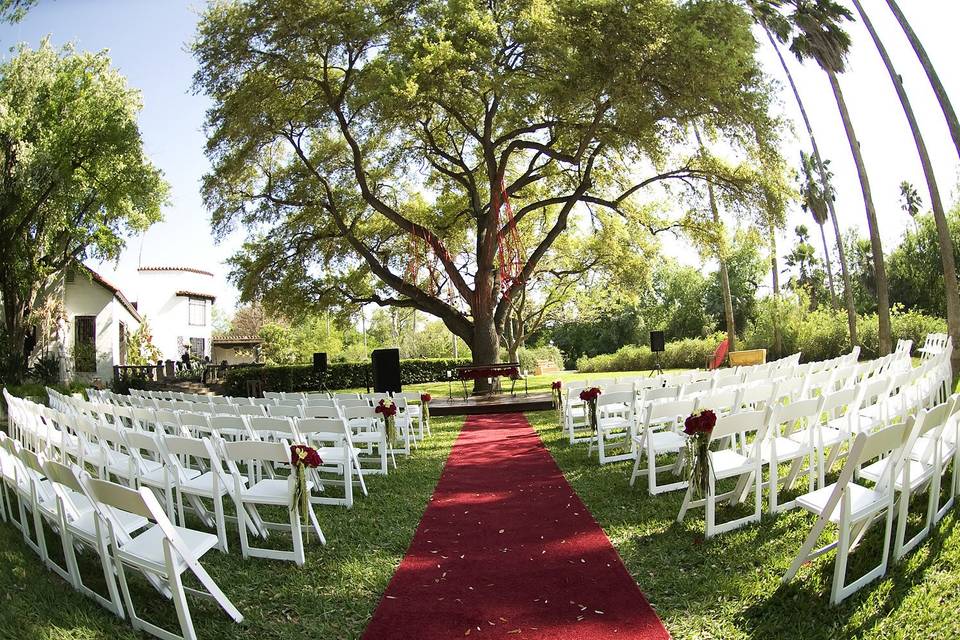 Outdoor wedding setup