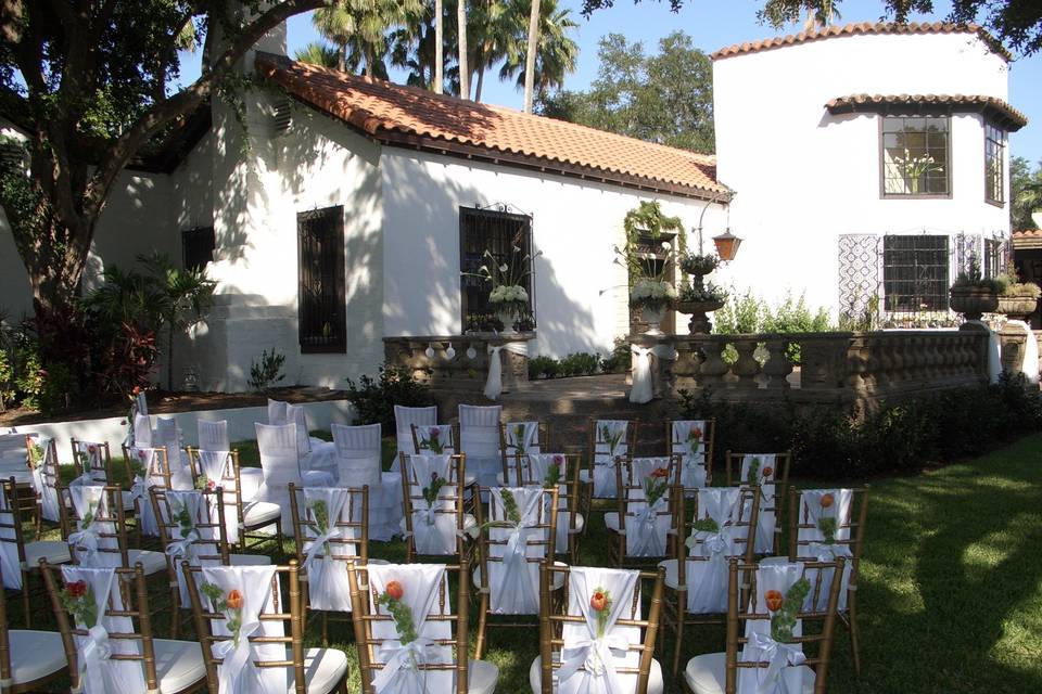 Outdoor wedding setup