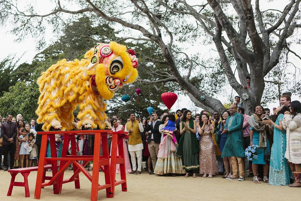 Lion dancers