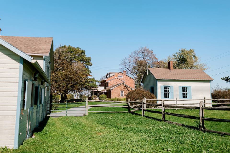 Barns and house