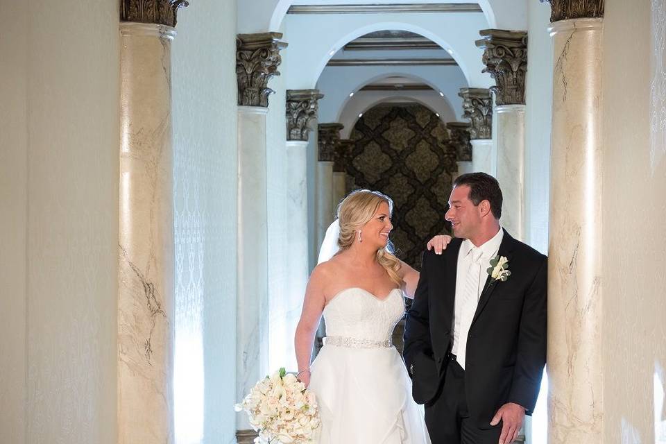 Newlyweds in the hall