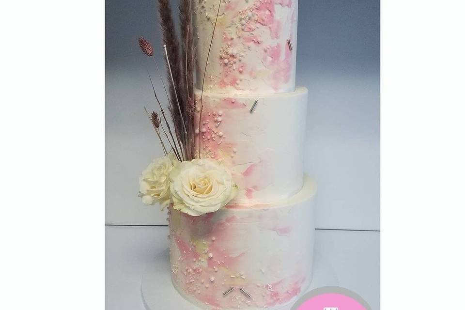 Rustic blush cake